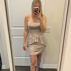 Beige silk dress by BCBG